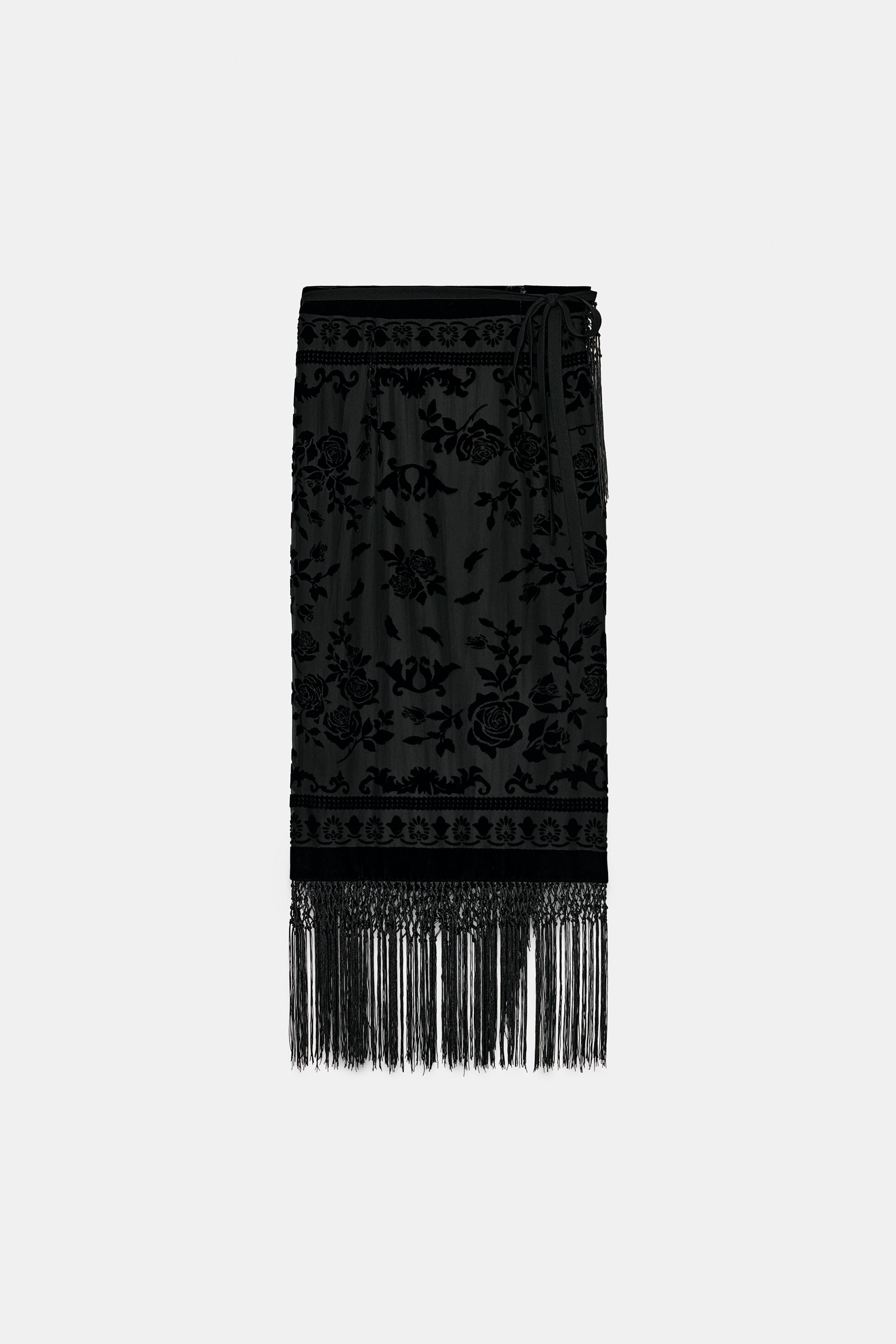 ZW COLLECTION LIMITED EDITION FRINGED VELVET SKIRT